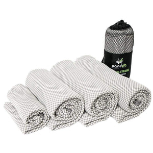 pandoo Reisehandtuch S - 80x40cm / Grau Reisehandtuch mit Bambus Aktivkohlefasern