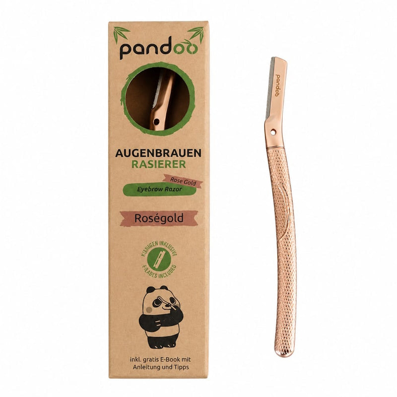 pandoo Augenbrauen-Rasierer Rosegold Augenbrauen-Rasierer aus Metall | inkl. 4 Klingen | 2 Farben