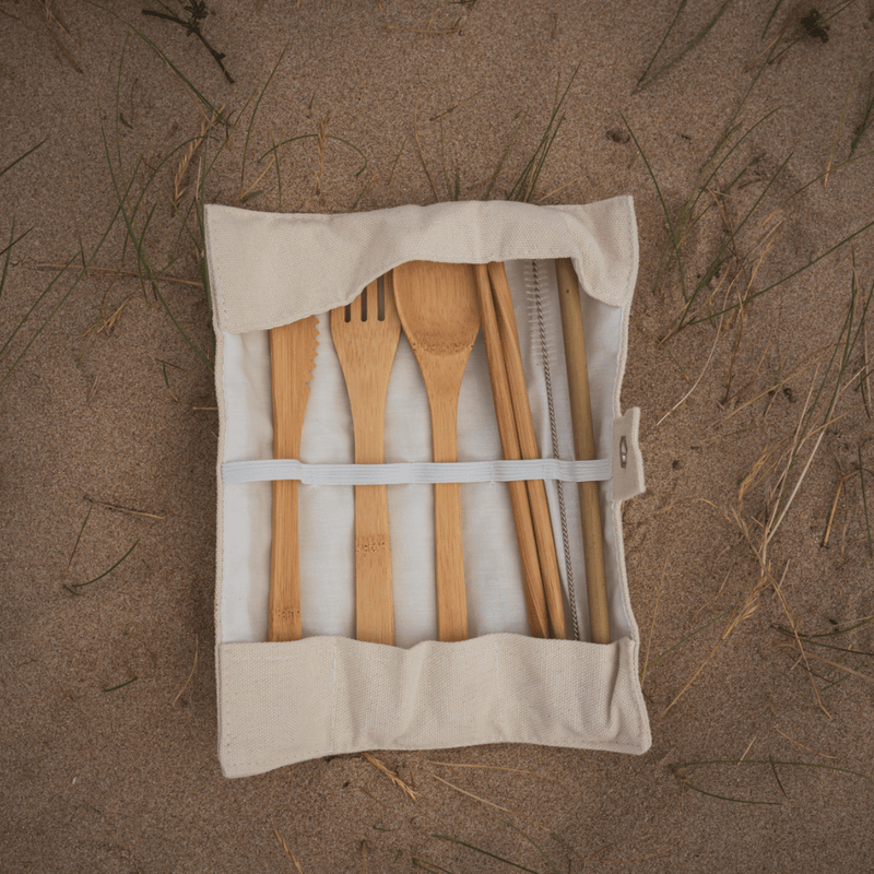 pandoo Besteck Set Bambus Picknick und Reise Besteck-Set