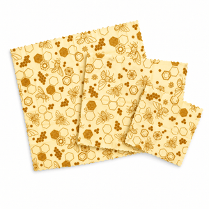 pandoo Bienenwachstuch Bienenwachstücher Starter Set (3 Größen) - Ersetzt Plastikfolie