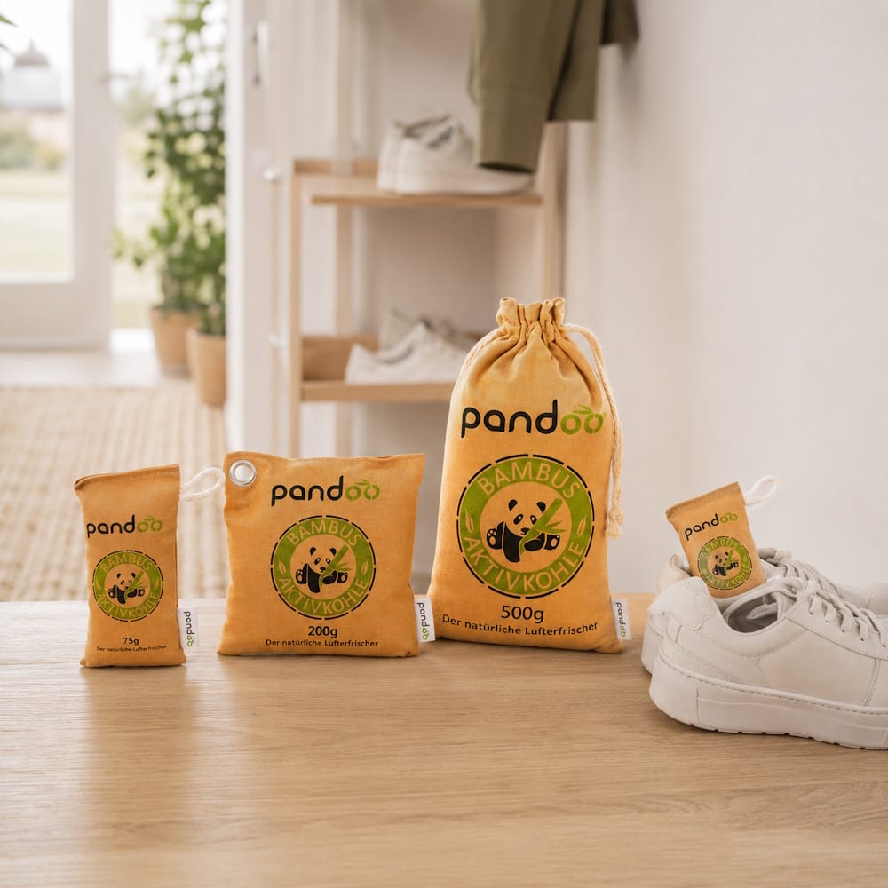 pandoo Lufterfrischer 4 x 75g Natürliche Lufterfrischer mit Bambus Aktivkohle | 75g, 200g oder 500g