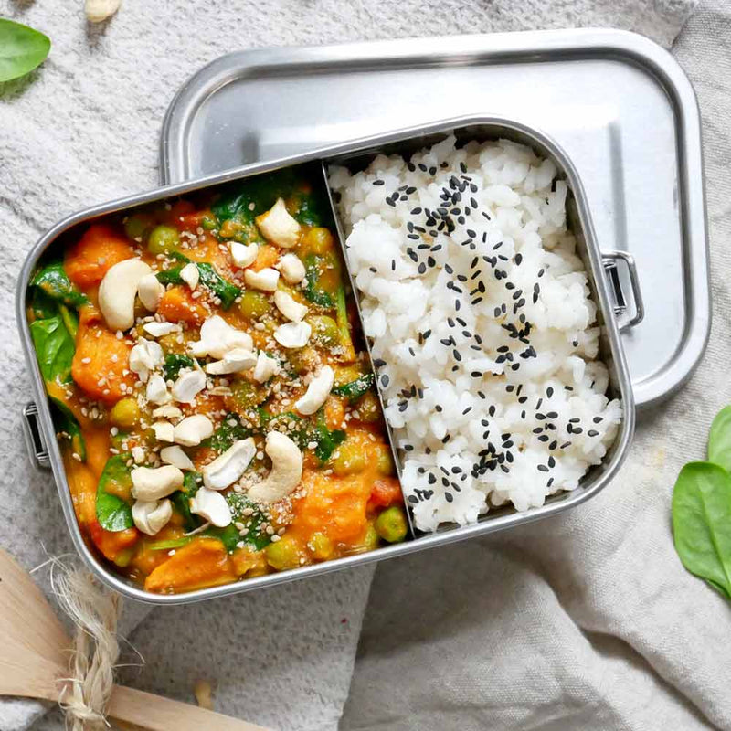 pandoo Lunchbox Lunchbox aus Edelstahl mit Trennsteg