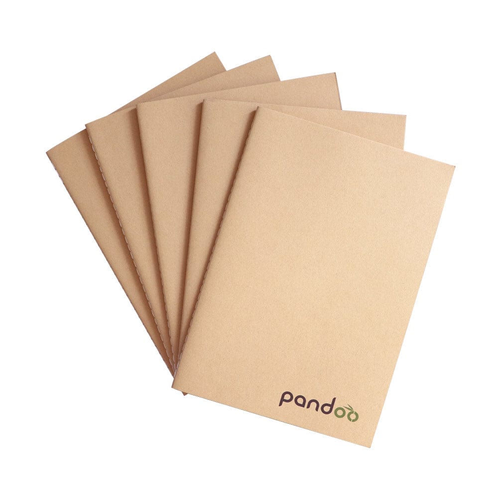 pandoo Notizheft 5 Notizhefte aus 100% Bambuszellstoff | A4 und A5 Format