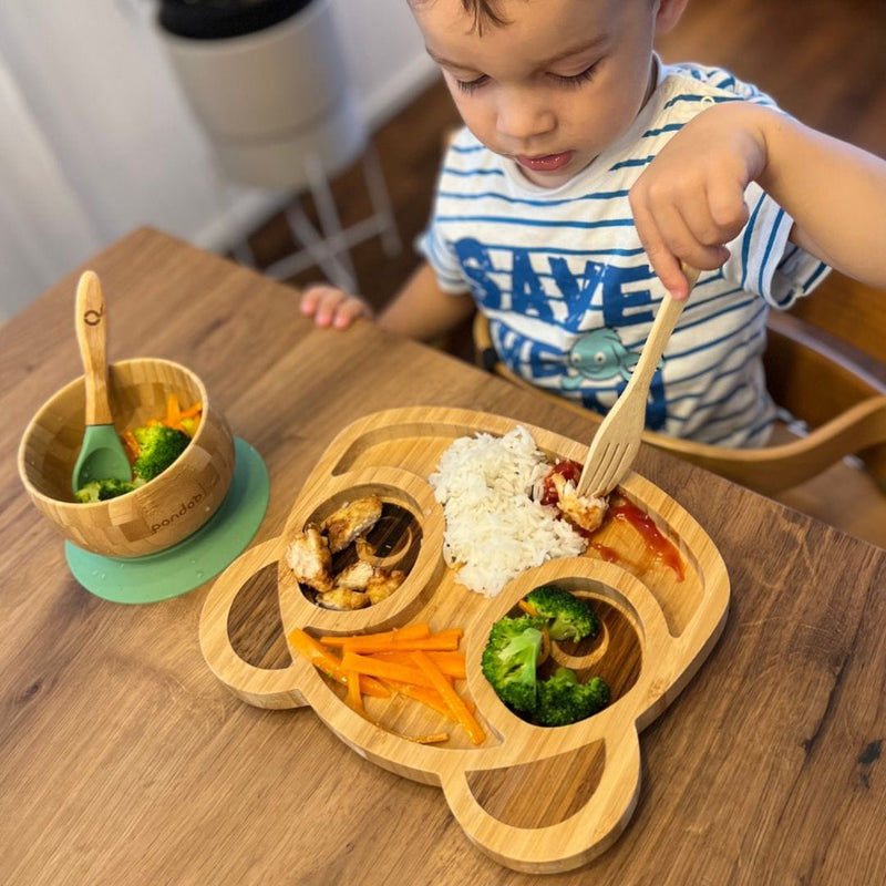 pandoo Kindergeschirr Kindergeschirr Set aus Bambus