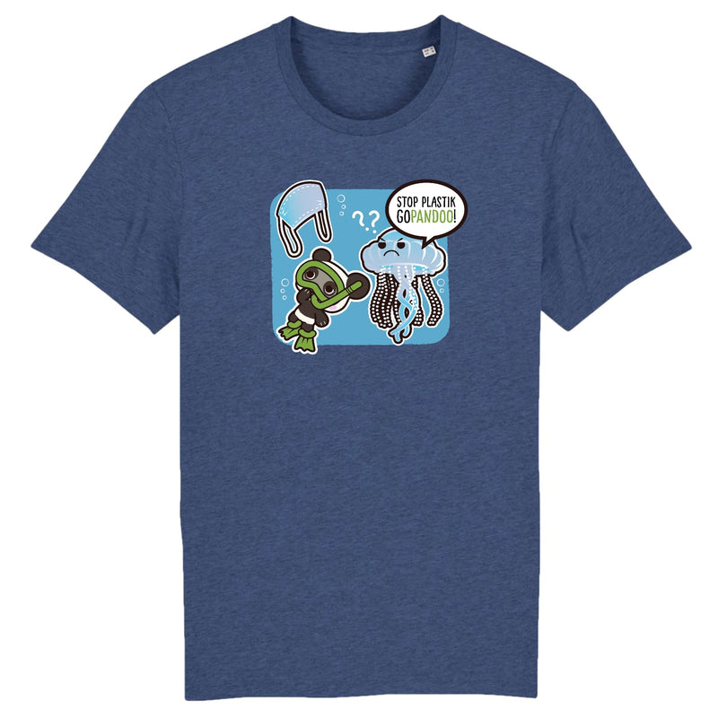 T-Pop Stanley/Stella Rocker - DTG XS / Indigo T-Shirt Stop Plastik aus Bio-Baumwolle | Unisex | Qualle